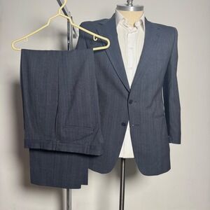Kuppenheimer Suit Mens 38R 35x30 Gray Pinstripe Wool Vintage 2 Button